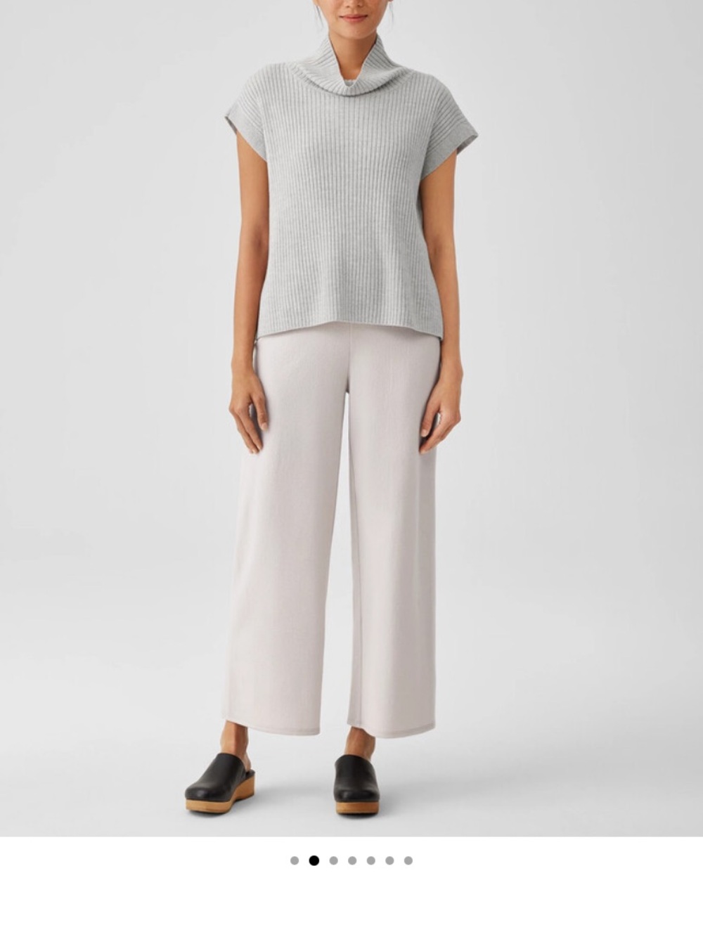 Eileen Fisher Italian Merino Turtleneck Top in Regenerative Wool “sea salt”  XL